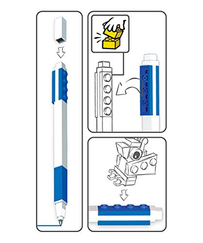 IQ LEGO Stationery Pen Pal - LEGO Blue Gel Pen and Classic Minifgure (Minifigure Colors May Vary)