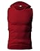H2H Mens Hooded Sleeveless T-shirts RED US S/Asia M (JPSK05)