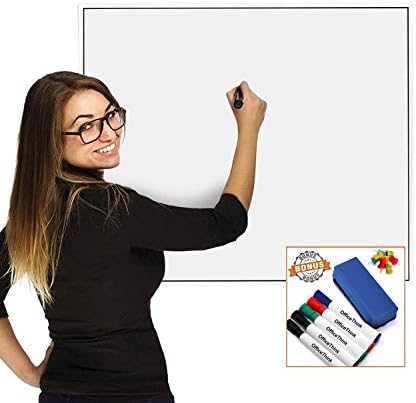 OfficeThink Laminated Jumbo Dry Erase Tackable Surface Sheet, Better Than Decals and Stickers, Perfect for Organizing, Jumbo Size, Easy Erase PET Film, Never Rolled or Folded