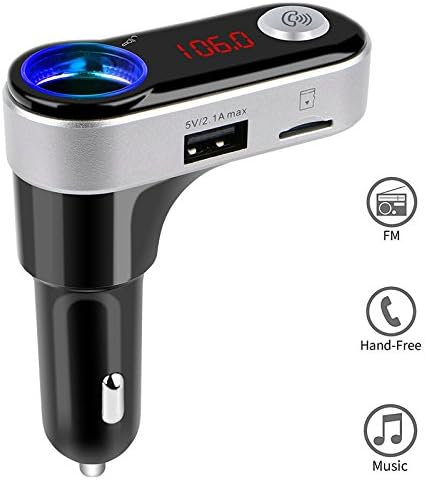 Bluetooth FM Transmitter For Car, Miuko Wireless Bluetooth Transmitter Car Adapter Support SD Card with dual USB Port and Hands-free Calling for iPhone Samsung, etc.