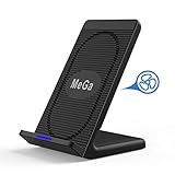 MeGa Power iPhone X Wireless Charger, Fast Wireless Charging Stand with Cooling Fan, 10w Quick Charging for Samsung Galaxy S9 Note 8/S8/S8+/S7, 5W Standard Charge for iPhone X/8/8 Plus
