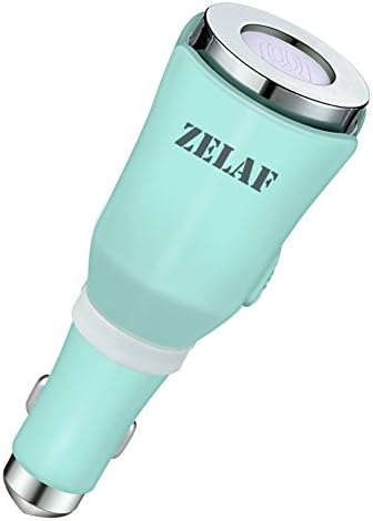 Car Aroma Diffuser, Mini Portable Personal Diffuser with Car Charger Adapter and Mini Safty Hammer by ZELAF, Intelligent Temperature Diffusion Technology for Car, Home, Office, Pet House (Blue)