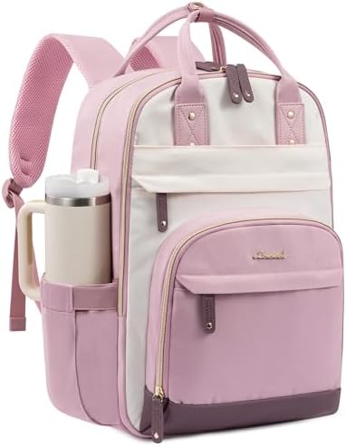 Amazon.com: LOVEVOOK Laptop Backpack for Women with Pouch Pocket for Large  Capacity Cup,15.6 Inch Teacher Nurse College Work Backpack Purse,Waterproof Laptop  Bag Computer Back Pack for Travel, Beige-Pink-Brown : Electronics