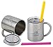 Housavvy Duck Stainless Steel Kids Cups with Lids and Straws, 2 PACK of 7.5 OZ