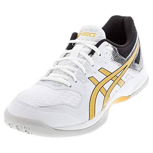 ASICS Men's Gel-Rocket Volleyball Shoes, White/Pure Gold in - Main Image