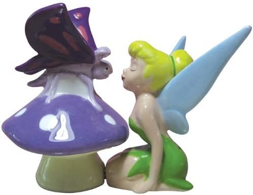 Westland Giftware Life According to Tinker Bell Tink Kissing Butterfly 4-Inch Magnetic Salt and Pepper Shakers