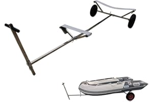 Boat Trailer Dolly, Stainless Steel Boat Launching Dolly for Inflatable, 600lbs Load Capacity, 15'' Pneumatic Tires & Nonslip