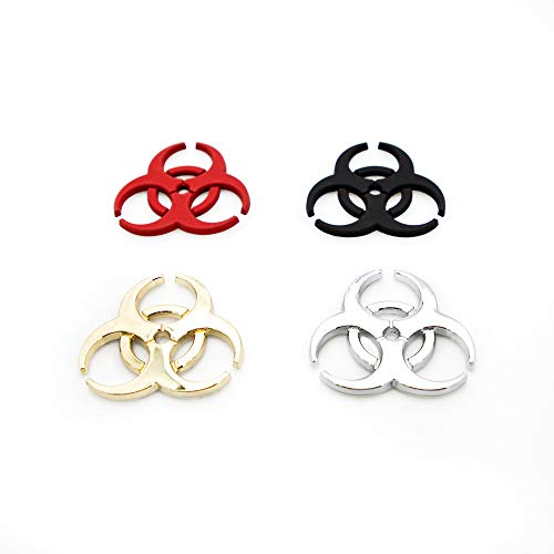 CARRUN 2X 3D Resident Evil metal badge car logo protection umbrella biochemical modification 3D emblem Car Motorcycle Decal Emblem (Silver) - Thumbnail 5