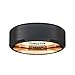 Duke Collections 8mm Two Tone Black Rose Gold Tungsten Ring Matte Brushed Surface Beveled Edge Mens Wedding Band Tungsten Carbide Comfort Fit (9)