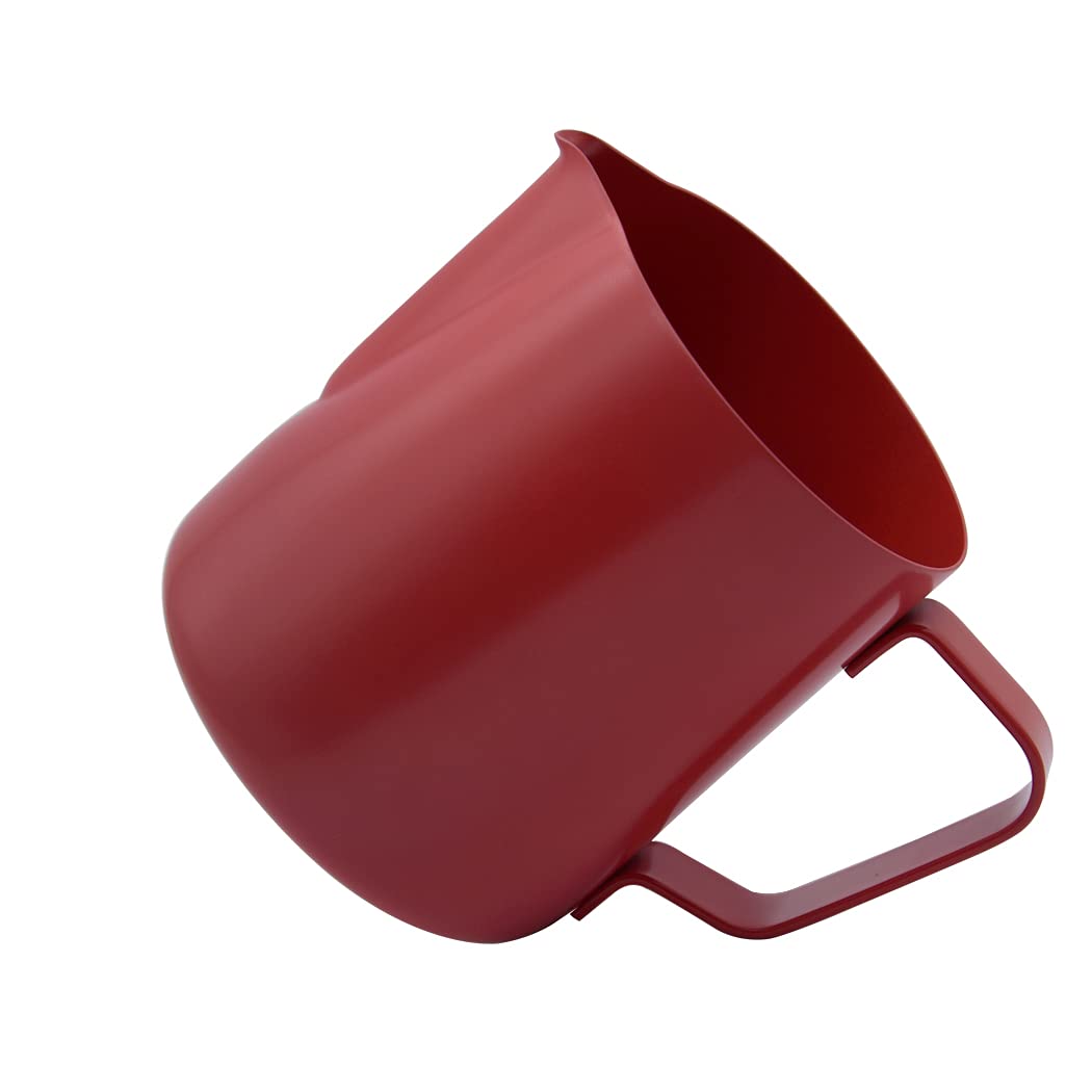 Hoshen 400ML Stainless Steel Frothing Cup, Milk Frothing Cup, Latte Art Cup, Espresso Latte Cappuccino Steaming Cup，Red