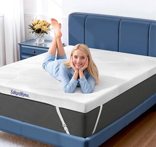 SakuraHome Matratzentopper 160x200cm - H3/H2 Gel Memory-Schaum Matratzen Topper, ca. 8cm Höhe, für Boxspringbett Schlafsofa,CertiPUR-US & Öko-Tex Zert