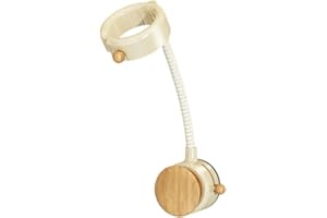 YobiLife Suction Cup Hair Dryer Holder, Wall Mounted Blow Dryer Stand for Bathroom, No-Drill Hair Tool Organizer(natural wood