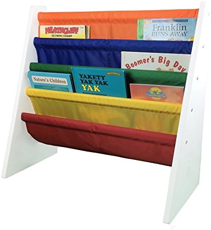 Kids’ Book Rack Storage Bookshelf– Display Shelf Organizer, Children Bookshelf, Made in USA, Primary Colors – 24 x 11 x 26 inches – ,