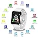 Smart Watch with Bluetooth Camera Music Player for iOS iPhone, Android Samsung HTC Sony LG Huawei Smartphones (White)