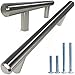 ALPINE HARDWARE Premium Solid Euro Style Bar Handle Pull-25Pack-3.75 In Hole Center & 6 1/8 In Length Heavy Stainless Steel Bar Handle Pull W/ a Satin Nickel Finish-American Owned Cabinet Hardware