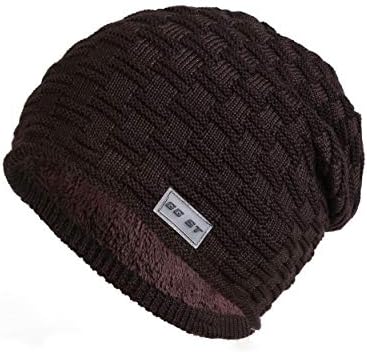 GG ST Fleece Lined Beanie Hat Winter Warm Knit Soft Thick Ski Skull Cap for Mens & Womens