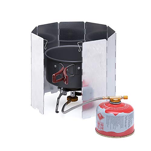 ZoZoMaiy Draagbare Outdoor Camping Fornuis Voorruit 10 Platen Opvouwbaar Outdoor Camping Fornuis Windscherm Aluminium… - Image 3