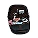 School Backpack, Aiduy Student Canvas Bookbag Lightweight Laptop Bag with Shoulder Bags and Pen Case for Teen Boys and Girls (Black, 3pcs)