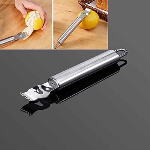 All-In-One Lemon Zester Grater And Channel Knife. Stainless Steel