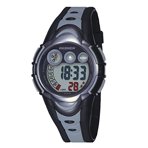 LED Waterproof Sports Digital Watch for Children Girls Boys,Rubber Strap-Black