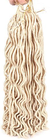 20inch 7Packs Soft Curly Fauxlocs Havana Mambo Twist Kanekalon Hair Extensions Braids Dreadlocks 24RootsWavy Faux Locs Crochet Synthetic Braiding Hair ((7 packs/lot) 20'', 613#)