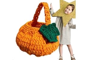 XGiGiX Halloween Candy Bucket, Halloween Pumpkin Candy Bags for Kids, Trick or Treat Tote & Candy Basket, Handmade Orange Pum