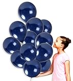 4th Of July Party Supplies Navy Dark Blue Metallic Balloons 12 Inch Midnight Thick Latex Pack of 36 and 22 Yards Curling Ribbons Decoration Kit for Wedding Independence Day Birthday Supplies