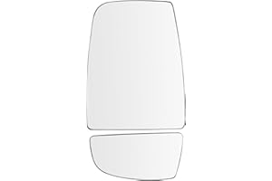 LHCDQSKCW Driver Left Side Upper & Lower Mirror Glass Compatible With Ford Transit T150 T250 T350 2015-UP, Convex Heated Mirror Glass with Backing Plate