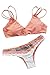 CUPSHE Women's Strappy Stripe Printing Padding Bikini Set Beach Swimwear Bathing Suit Medium Multicolor