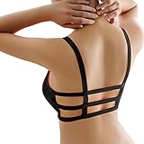 Usstore Women Padded Bra Crop Summer Vest Tee Shirt Tank CropTop Blouse (Black)