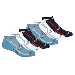 Saucony-Mens-Multi-Pack-Bolt-Performance-Comfort-Fit-No-Show-Socks
