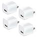 USB Wall Charger, Certified iTech Gadgets 5V/1A Universal Mini Portable Travel Adapter High Speed 1.0A Output for iPhone iPad Samsung HTC LG iPod Nokia (White) 4 Pack