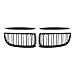 Pair Euro Front Hood Kidney Grille Compatible with E90 323i 325xi 330i 328i 328xi 335i 335xi Pre-Facelift (Double Line, Glossy Black)