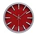 Kiera Grace Wall Clock, 12 Inch, Red Simple Modern Wall Clocks Battery Operated, Silent Non Ticking Bright Color Home Decor for Living Room, Kitchen, Bathroom