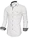 TAM WARE Mens Inner Plaid Oxford Cotton Button Down Dress Shirts TWNEL565S-319S-WHITE-US M