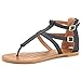 DREAM PAIRS Women's Gladiator Ankle Strap Thong With Two Adjustable Buckles Accent Summer Flat Sandals