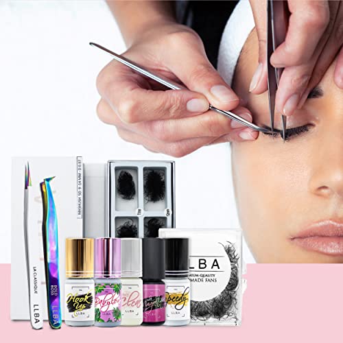 LLBA Professional Eyelash Glue - Black Glue | Multiple Choices for Drying Time 0.5 to 3 Seconds | 5ml | Extra Strong Glue for Eyelash Extensions | 7-8 Weeks Hold (Speedy)