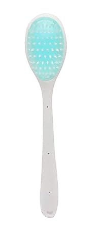 Fully Body Scrub Bath Exfoliating Brush With Handle Cleaning Bath Brush Message Shower Scrubber For Men And Women 20 Gram Pack Of 1 Blue