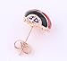 Acefeel 18K Gold Plated Adorable Red Enamel Lucky Ladybug Stud Earrings for Women's Gift E131