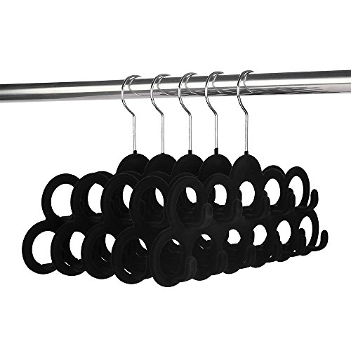 Crystallove 2pcs non-slip velvet scarf hanger tie belt organizer …