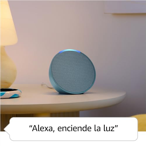 Amazon Echo Pop (modelo más reciente): nuestra bocina más pequeña que se adapta a cualquier habitación (negro), con el Acceso Anticipado de Alexa+