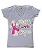 Shop4Ever Faith Love Hope Women's V-Neck T-shirt Breast Cancer Awareness Shirts