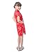 Bitablue Girl's Red Chinese Dress with Golden Wintersweet Blossom