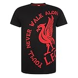 Liverpool FC LFC Mens Black Red 'You'll Never Walk Alone' T-Shirt NWT Official