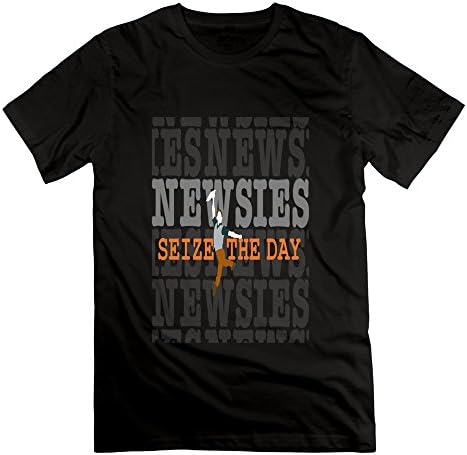 LianJian Newsies Musical Seize The Day Logo Men's T-Shirt Black Mens