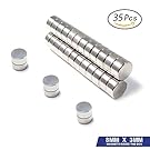 Refrigerator Magnets,35PCS Premium Brushed Nickel Round Magnets, Fridge Magnets,Office Magnets by ETO MAGNETIC – 8 X 3 mm magnets