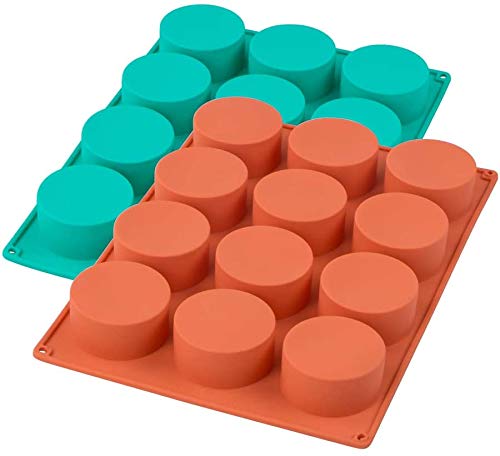 Webake Chocolate Cookie Mould Silicone Round Cake Moulds 2 Pcs for Baking Round Cylinder Candy Jello Cake Chocolate