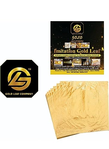 GLC Gold Leaf/Gilding foil for Gilding, Paintings 400 Sheets and Resin Casting 8x8.cm_