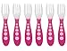 Gerber Stainless Steel Tip Kiddy Cutlery Forks - 2 Pack, 6 total, Pink