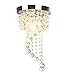 Surpars House Flush Mount 1-Light Crystal Chandelier Silver Pendant Light